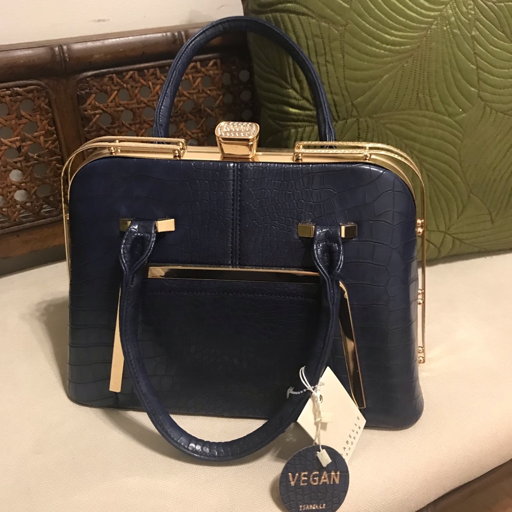 Isabelle navy blue Vegan handbag